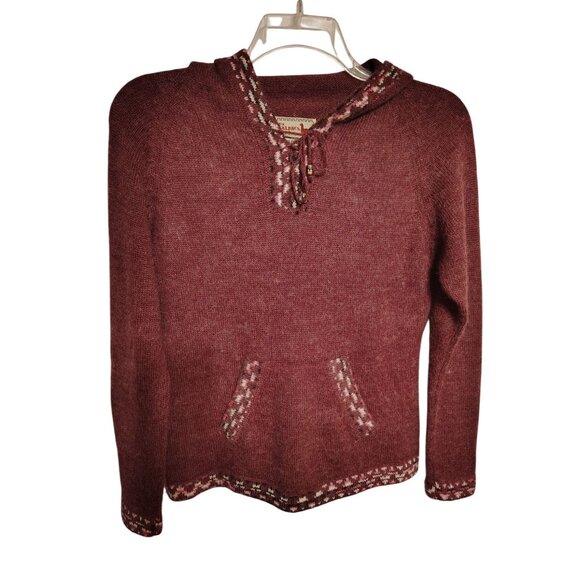 The Alpaca Connection Small Hooded Sweater, Light Purple Kangaroo Pocket - Picture 1 of 5